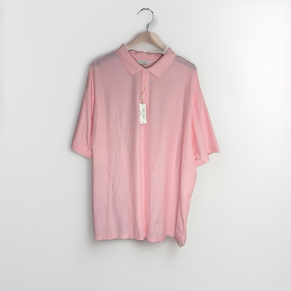 Roundtree & Yorke Gold Label Mens 4XB Pink Supima Cotton Polo Shirt Big NEW F196